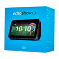 Amazon Echo Show 5 mostrando la hora con tapón físico de cámara