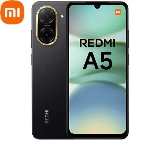 Xiaomi Redmi A5 negro con vista de pantalla y cámara trasera