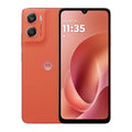 Motorola Moto G06 en tono naranja, vista frontal y posterior