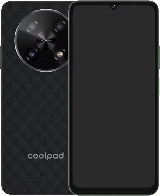 Coolpad C16 negro con pantalla frontal y cámara trasera