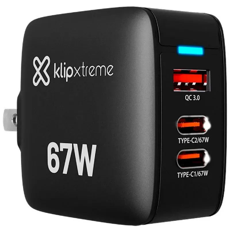Cargador Klipxtreme PowerWall 67 – 67W GaN 3 Puertos USB-C y QC 3.0