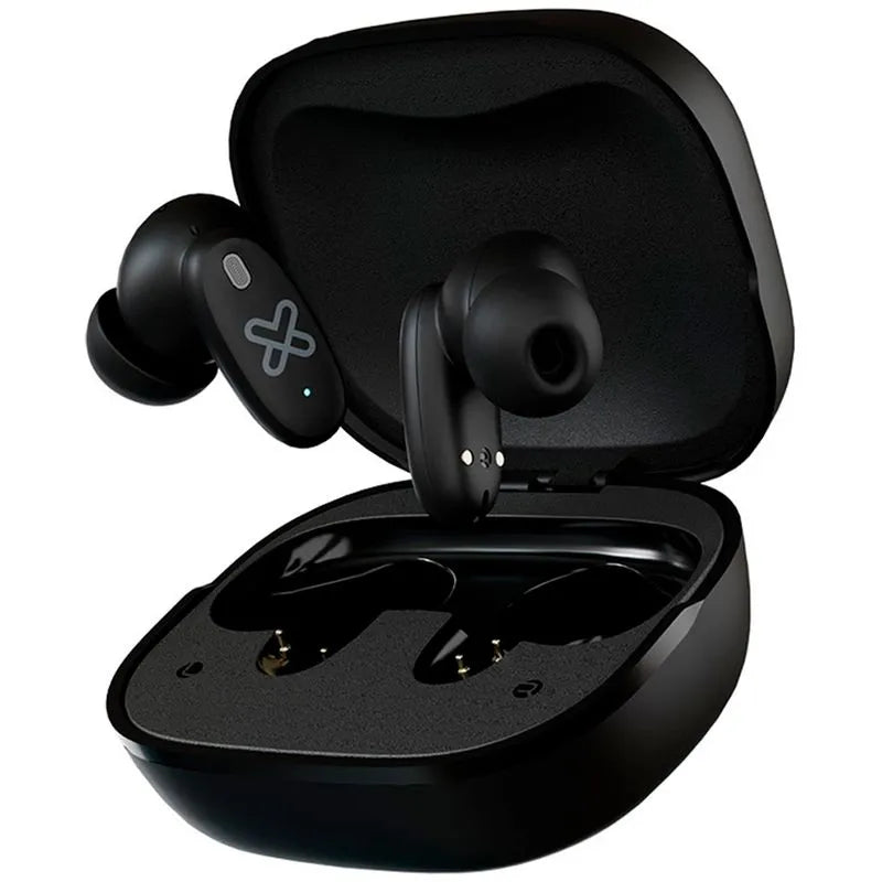 Audífonos inalámbricos Klip Xtreme DynaBuds KTE-800BK TWS negros con estuche de carga