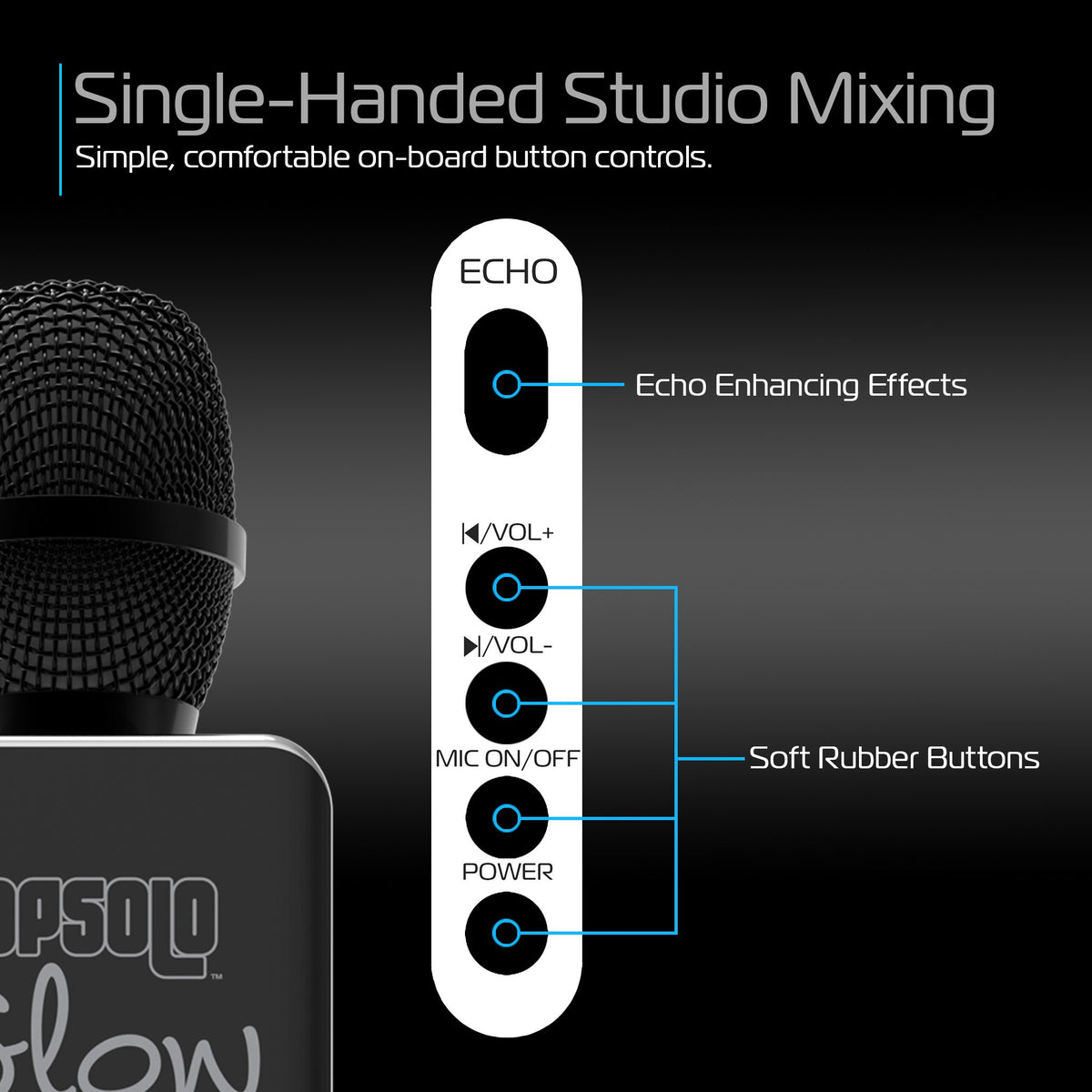 Micrófono Karaoke Pop Solo Inalámbrico con Altavoz Bluetooth