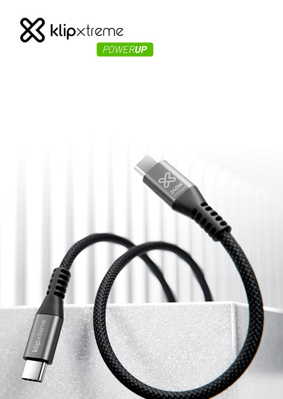 Cable USB-C a USB-C Klipxtreme PowerGo 250 – 60W Carga Rápida 3m Trenzado