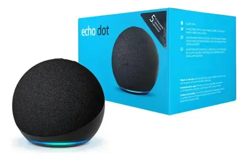 Echo Dot 5ta generación con sus características: sonido vibrante psóticos temporizadores y privacidad