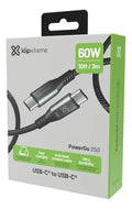 Cable USB-C a USB-C Klipxtreme PowerGo 250 – 60W Carga Rápida 3m Trenzado