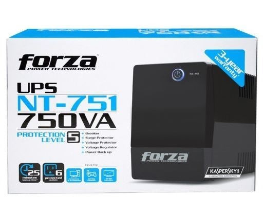 UPS Forza NT-751 750VA 375W – Respaldo de Energía con Regulador de Voltaje