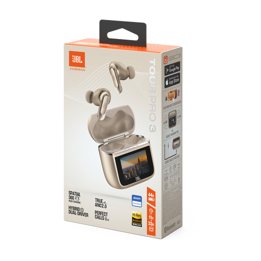 JBL Tour Pro 3 – Audífonos Inalámbricos TWS con Pantalla Inteligente