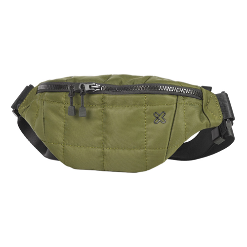 Cangurera Klip Xtreme verde olivo con correa ajustable y cierre frontal