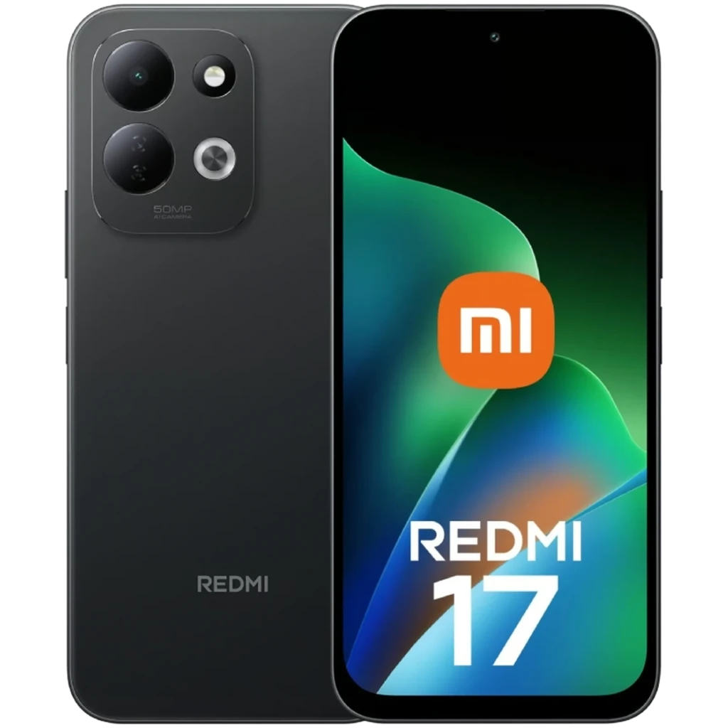 Celular Xiaomi Redmi 17 negro con cámara AI de 50MP