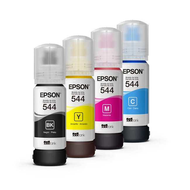 Pack 4 Tintas Epson 544 – Negro, Cian, Magenta y Amarillo 65ml c/u