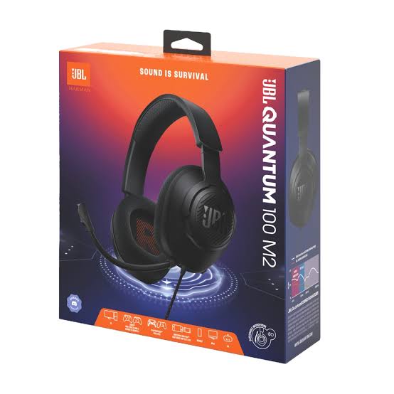 Headset Gamer JBL Quantum 100 M2 – Sonido Envolvente con Micrófono