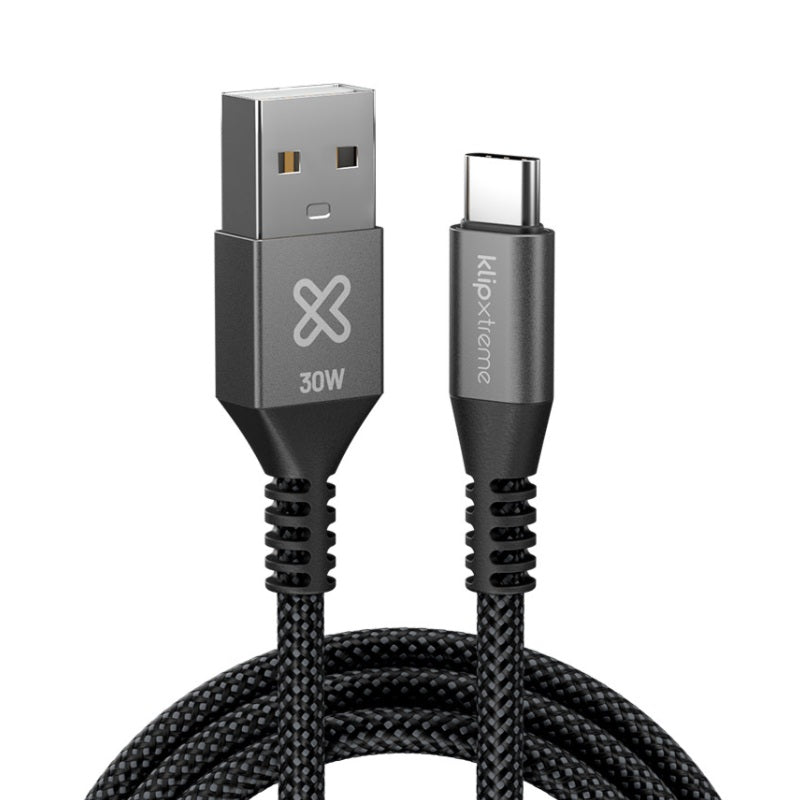 Cable USB-A a USB-C Klipxtreme PowerGo 050 – 30W Carga Rápida 1m Trenzado