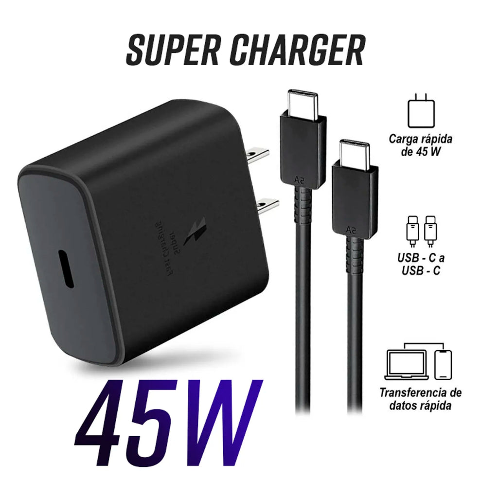 Cargador Samsung 45W PD USB-C – Super Fast Charging (Solo Cubo)